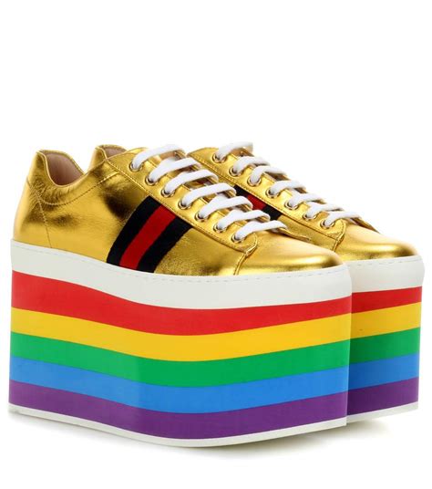 gucci rainbow platform sneakers